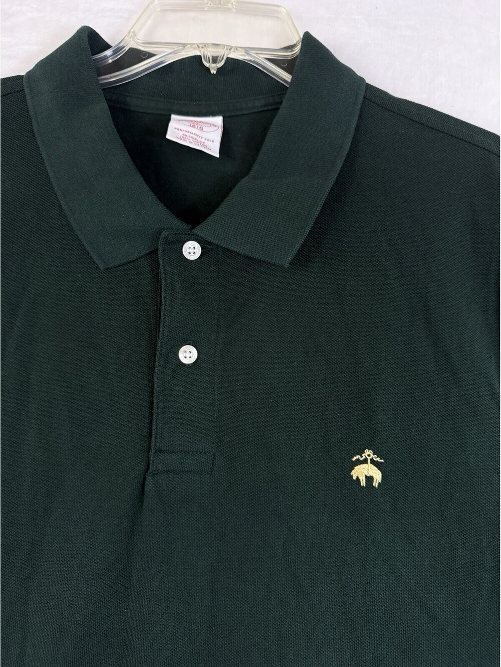 Brooks Brothers Performance Polo Short XL Green Short Sleeve Mens